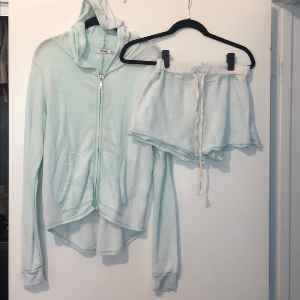 Hoodie and draw string matching shorts